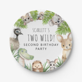 Zwei Wildtiere! Aussie Animal Birthday Party Pappteller