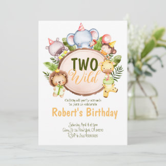 Zwei Wildtiere zum Geburtstag Einladung