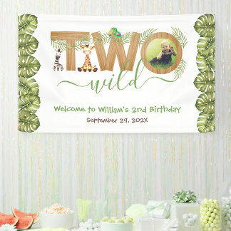 Zwei Wildtiere zum zweiten Geburtstag Safari Foto  Banner