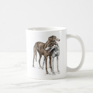 Zwei Windhund-Freund-Hundekunst Tasse