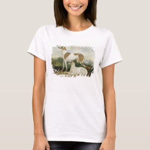 Zwei Windhunde in einer Landschaft (Öl auf Leinwa T-Shirt