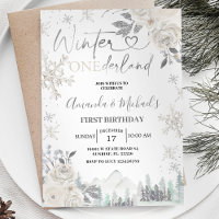 ZWEI Winter Onederland Snowflake Weißer Geburtstag