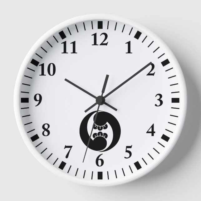 Zwei Wirbel im Uhrzeigersinn Wanduhr (Vorderseite)