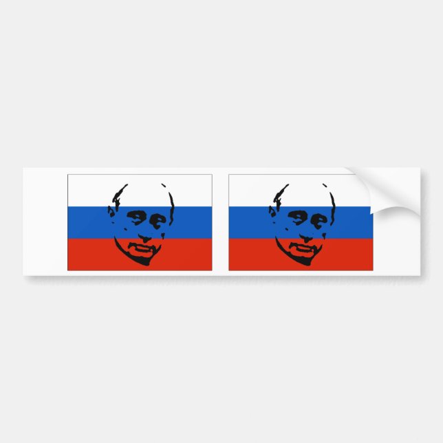 ZWEI Wladimir Putin/russische Flagge Autoaufkleber (Vorne)