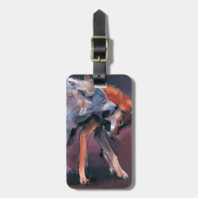 Zwei Wölfe 2001 Gepäckanhänger (Vorderseite vertikal)