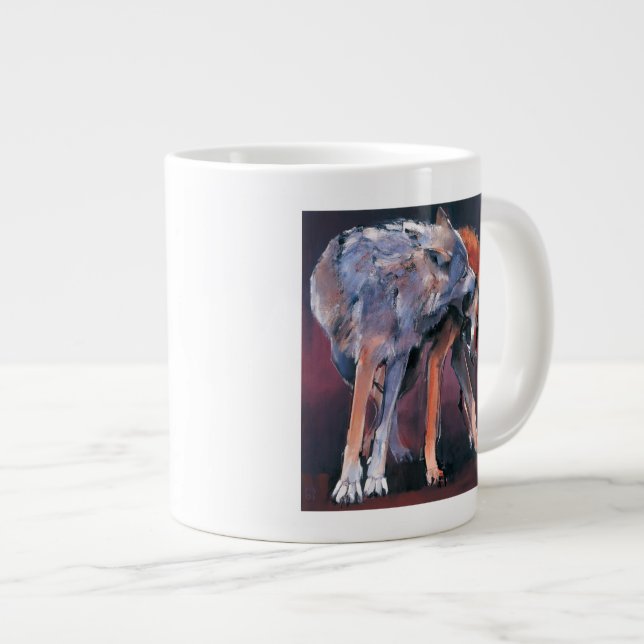 Zwei Wölfe 2001 Jumbo-Tasse (Vorderseite Rechts)