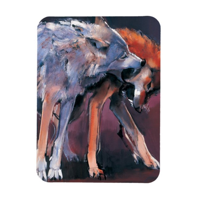 Zwei Wölfe 2001 Magnet (Vertikal)