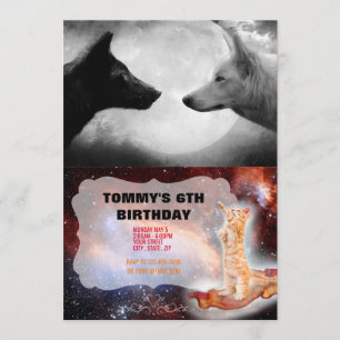 Zwei Wölfe gegenüberstehen Einladung