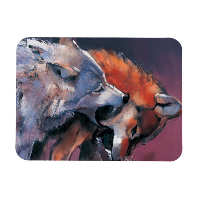 Zwei Wölfe Magnet (Horizontal)