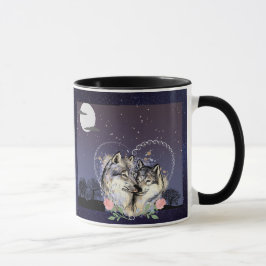 Zwei Wölfe Moon & Stars Kaffee Tasse