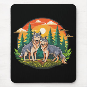 Zwei Wölfe Mousepad