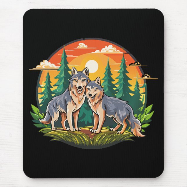 Zwei Wölfe Mousepad (Vorne)