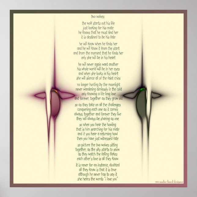 zwei Wölfe Poster (Vorne)