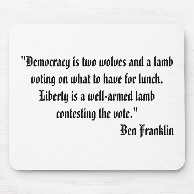 Zwei Wölfe und ein Lamm-Zitat Mousepad (Vorne)