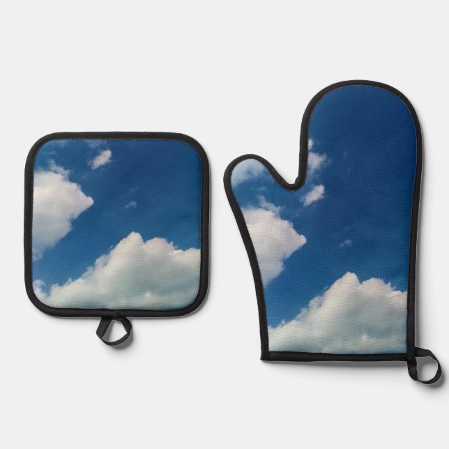 Zwei Wolken Ofenhandschuh & Topflappen-Set (Vorderseite)