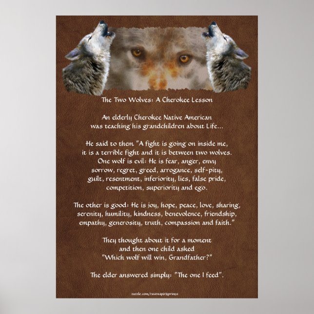 ZWEI WOLVES CHEROKEE STORY Wolf Poster (Vorne)