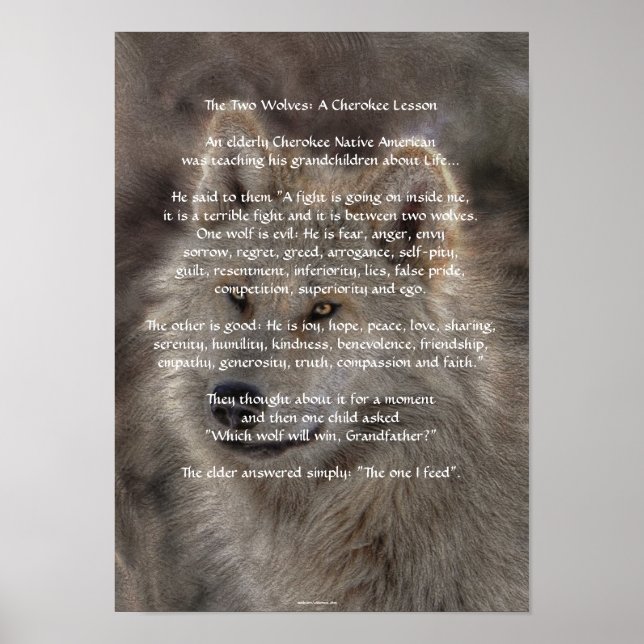 ZWEI WOLVES CHEROKEE TALE Art Poster (Vorne)