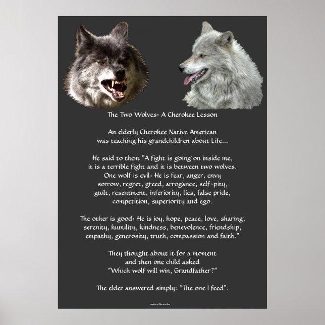 ZWEI WOLVES CHEROKEE TALE Art Poster (Vorne)