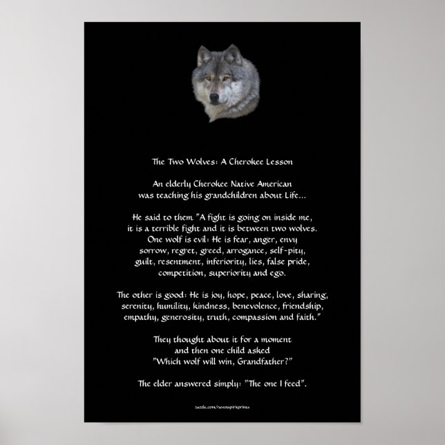 ZWEI WOLVES CHEROKEE TALE Art Poster (Vorne)