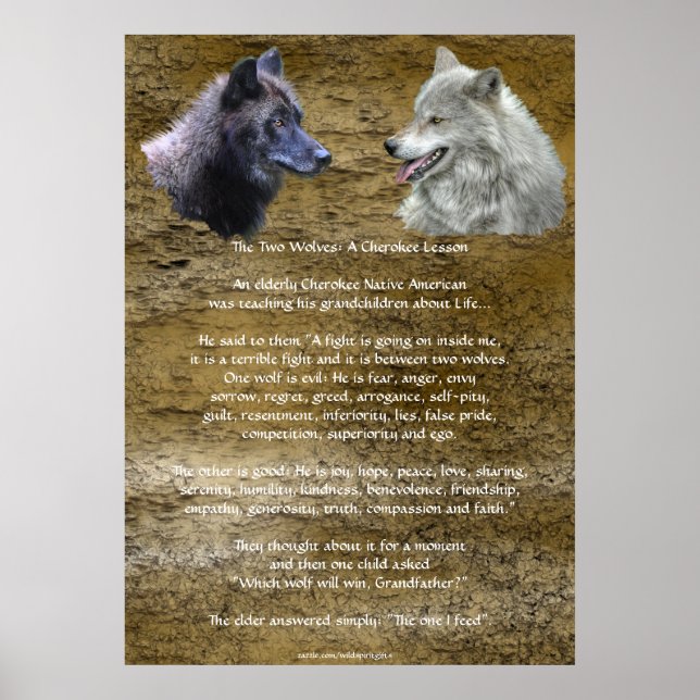 ZWEI WOLVES CHEROKEE TALE Art Poster (Vorne)