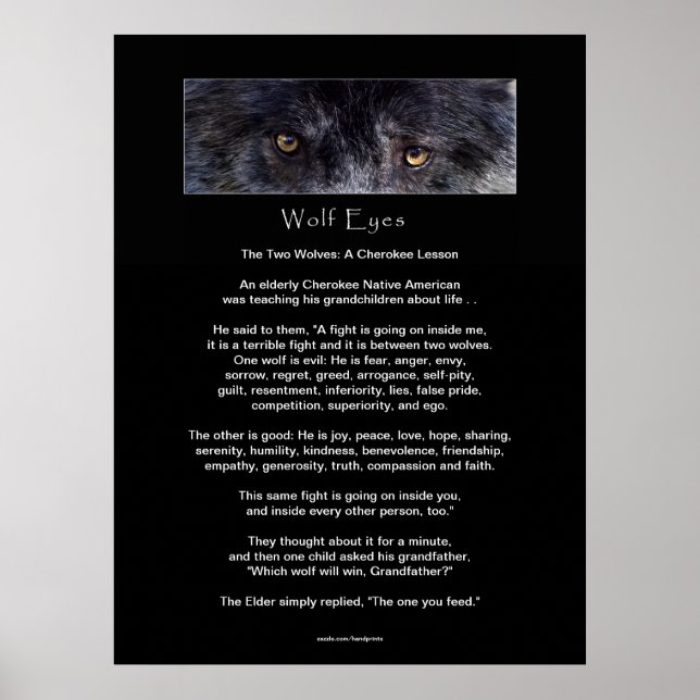 ZWEI WOLVES CHEROKEE TALE Art Poster (Vorne)