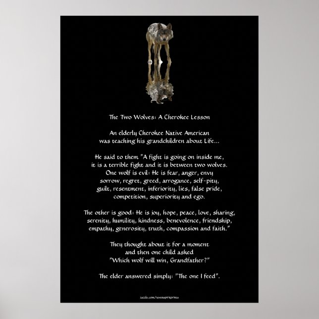ZWEI WOLVES CHEROKEE TALE Art Poster (Vorne)