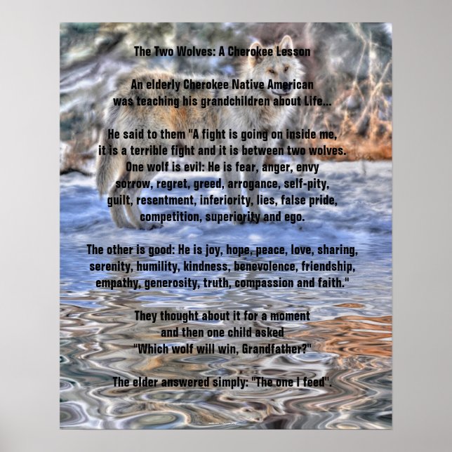 ZWEI WOLVES CHEROKEE TALE Art Poster (Vorne)