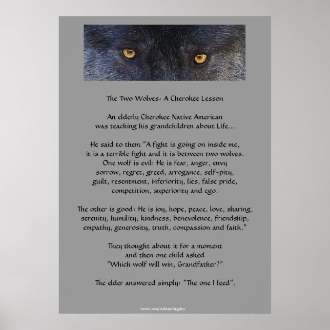 ZWEI WOLVES CHEROKEE TALE Art Poster (Vorne)