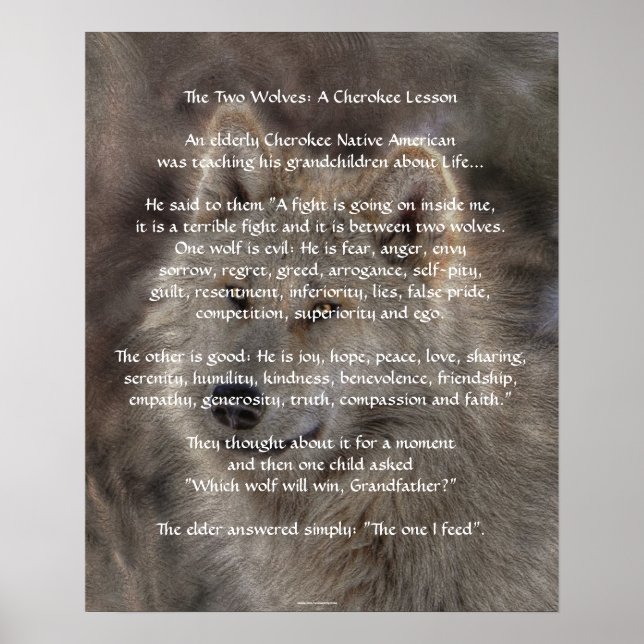 ZWEI WOLVES CHEROKEE TALE Art Poster (Vorne)