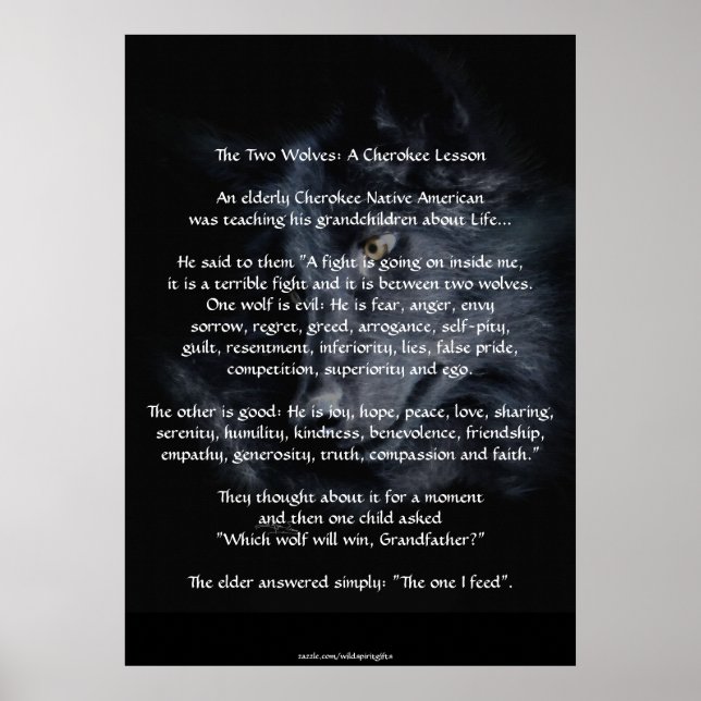 ZWEI WOLVES CHEROKEE TALE Art Poster (Vorne)