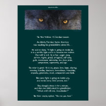 ZWEI WOLVES CHEROKEE TALE Art Poster