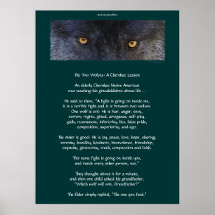 ZWEI WOLVES CHEROKEE TALE Art Poster