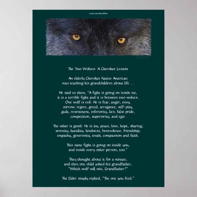 ZWEI WOLVES CHEROKEE TALE Art Poster (Vorne)