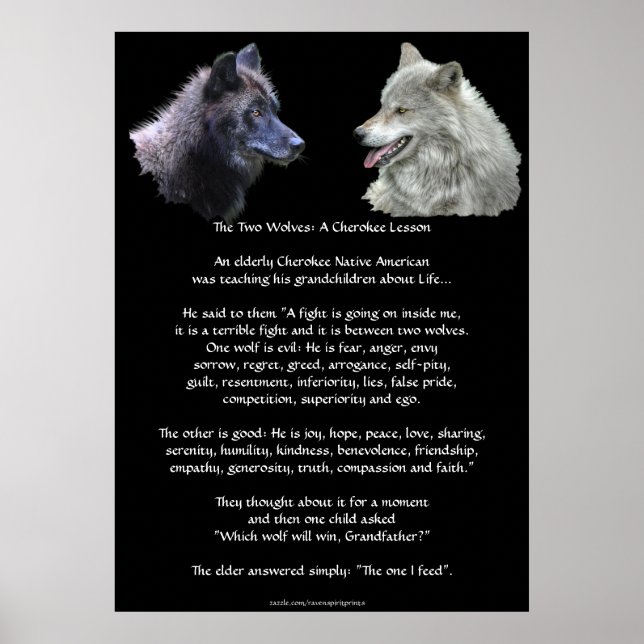 ZWEI WOLVES CHEROKEE TALE Art Poster (Vorne)
