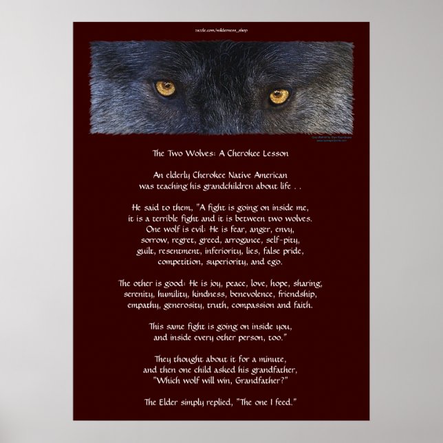 ZWEI WOLVES CHEROKEE TALE Art Poster (Vorne)
