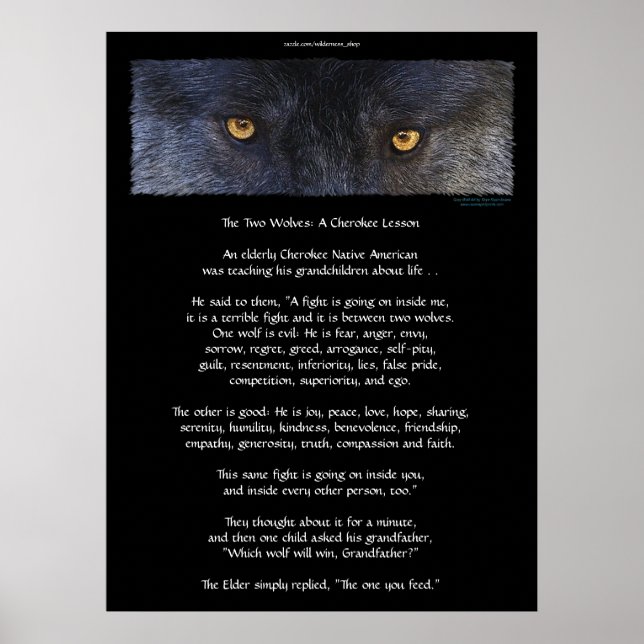 ZWEI WOLVES CHEROKEE TALE Art Poster (Vorne)