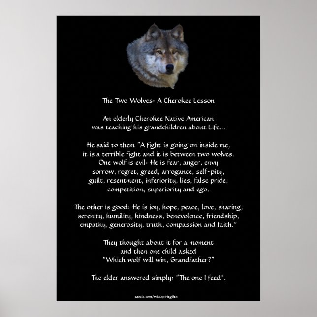 ZWEI WOLVES CHEROKEE TALE Art Poster (Vorne)