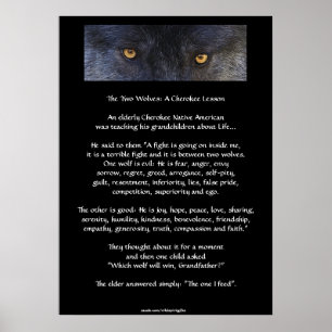 ZWEI WOLVES CHEROKEE TALE Art Poster