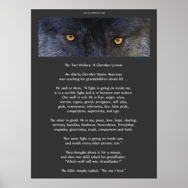 ZWEI WOLVES CHEROKEE TALE Art Poster (Vorne)
