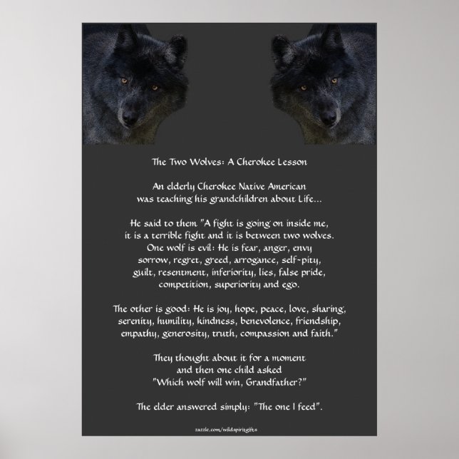 ZWEI WOLVES CHEROKEE TALE Art Poster (Vorne)