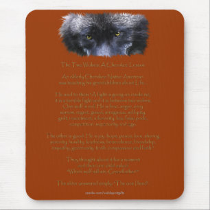 ZWEI WOLVES CHEROKEE TALE Indianer Mousepad