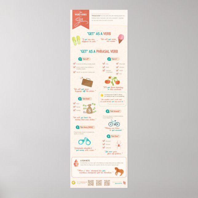 Zwei Wortverben mit "get" Poster (Vorne)