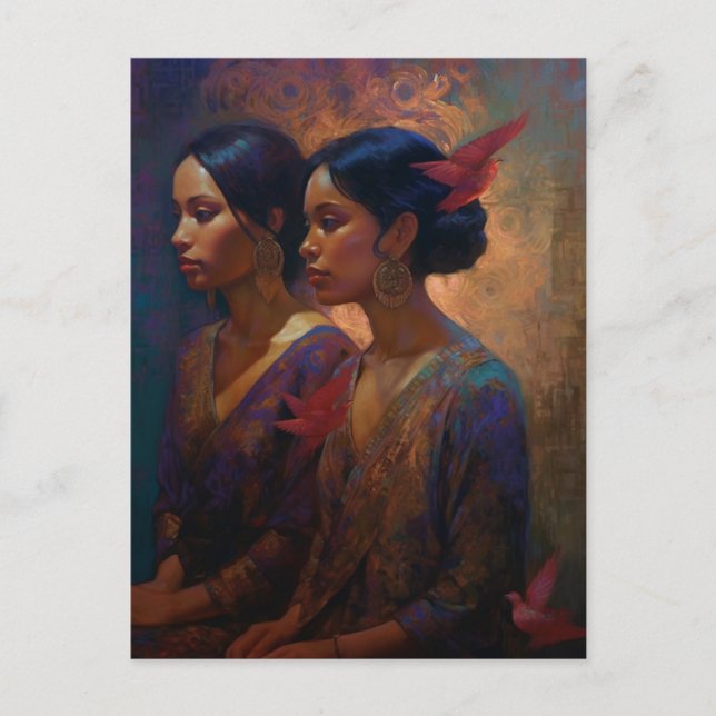 Zwei wunderschöne Frauen Postkarte (Vorderseite)