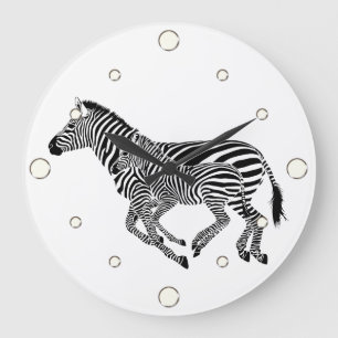Zwei Zebra-Uhr Große Wanduhr
