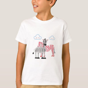 "Zwei Zebras" oder "Rosa und schwarze Zebrafreunde T-Shirt