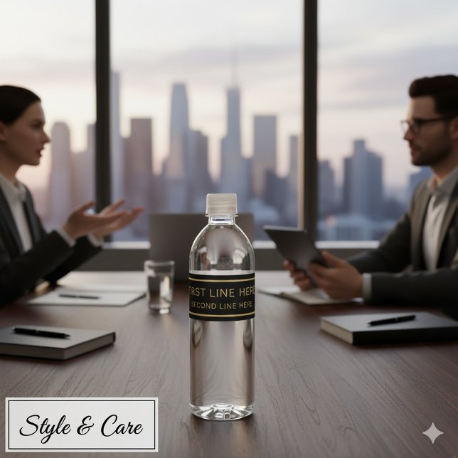 Zwei Zeilen Benutzerdefinierter Text 8.25"x1.75" Wasserflaschenetikett (Two Line Custom Text 8.25x1.75 Water Bottle Label)