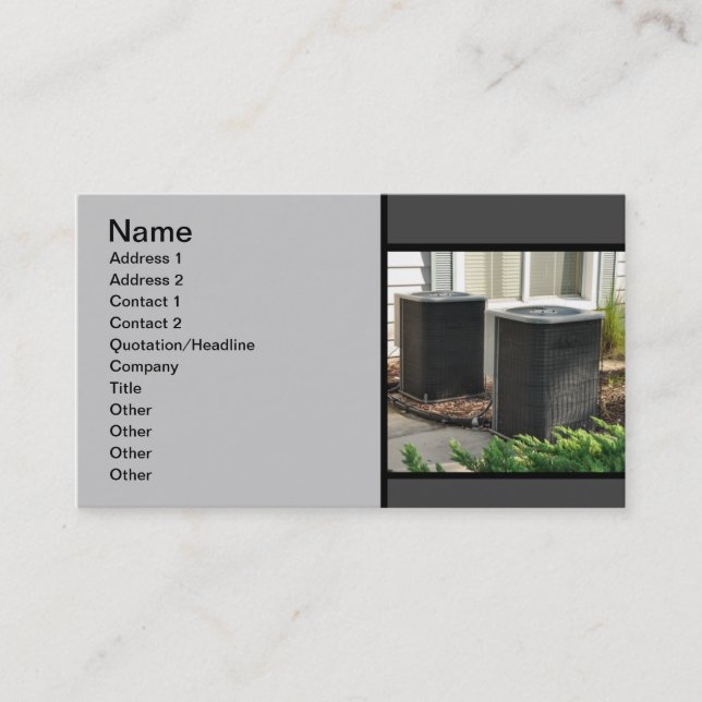 zwei zentrale Klimaanlagen im Freien Visitenkarte (Vorderseite)