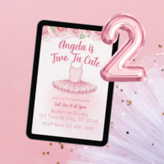 Zwei zu süß, Ballerina 2. Geburtstag Einladung