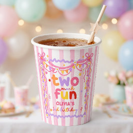 Zwei zu viel Spaß Mädchen Geburtstag Papierbecher