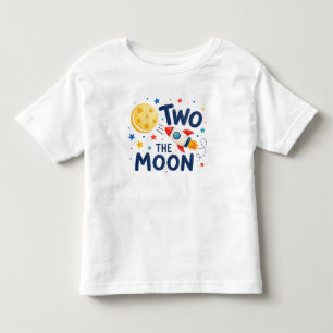 Zwei zum Mond 2. Geburtstagsrakete Cute Space Kleinkind T-shirt